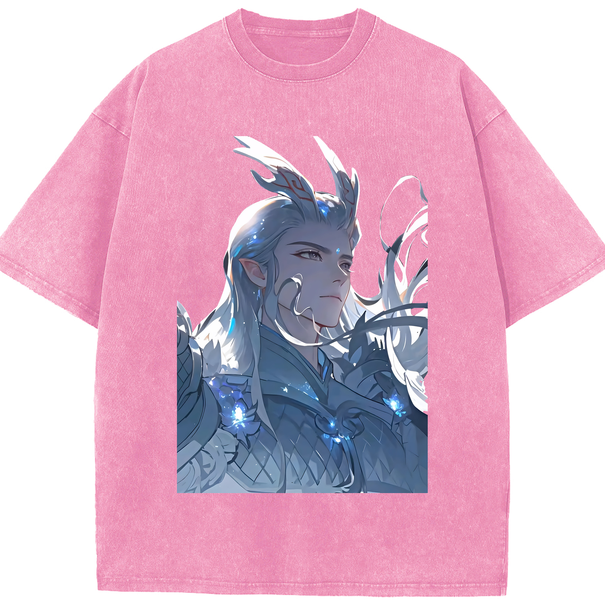 （画像用） Ne Zha 2 ナタ 魔童の大暴れ 綿100% ヴィンテージ風 半袖Tシャツ（フロントプリント）